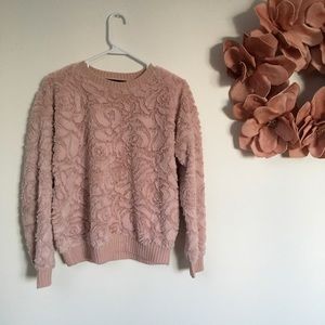 F21 Rose Pattern Pullover Sweater